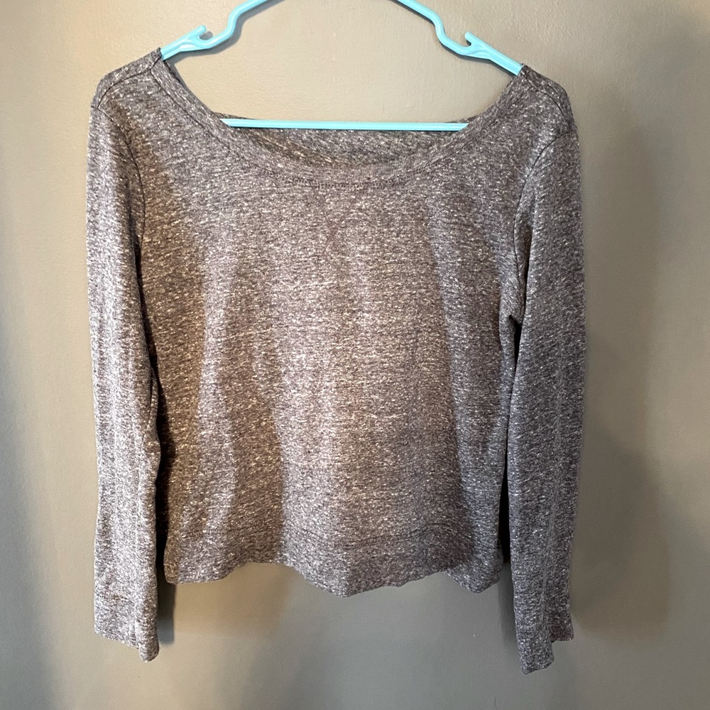 Delia’s grey off the shoulder, open back sweatshirt Size M